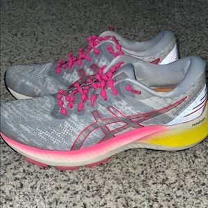ASICS Women's Gray and Pink Running Shoes